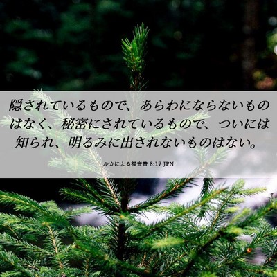 Picture 06 - ルカによる福音書 8:17 JPN - 隠されているもので、あらわになら - Bible Verse Picture