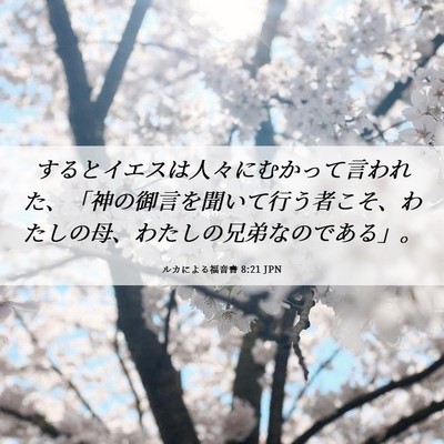 Picture 06 - ルカによる福音書 8:21 JPN - するとイエスは人々にむかって言わ - Bible Verse Picture