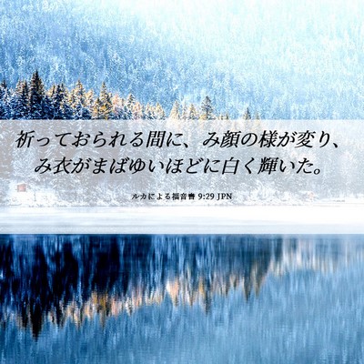 Picture 06 - ルカによる福音書 9:29 JPN - 祈っておられる間に、み顔の様が変 - Bible Verse Picture