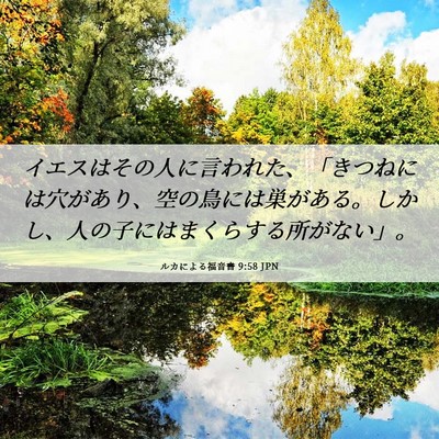 Picture 06 - ルカによる福音書 9:58 JPN - イエスはその人に言われた、「きつ - Bible Verse Picture