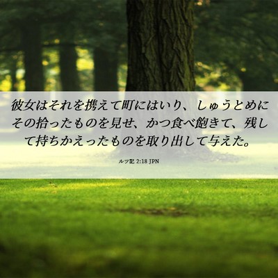 Picture 06 - ルツ記 2:18 JPN - 彼女はそれを携えて町にはいり、し - Bible Verse Picture