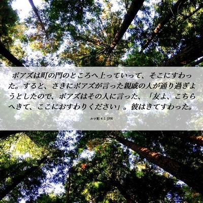 Picture 06 - ルツ記 4:1 JPN - ボアズは町の門のところへ上ってい - Bible Verse Picture