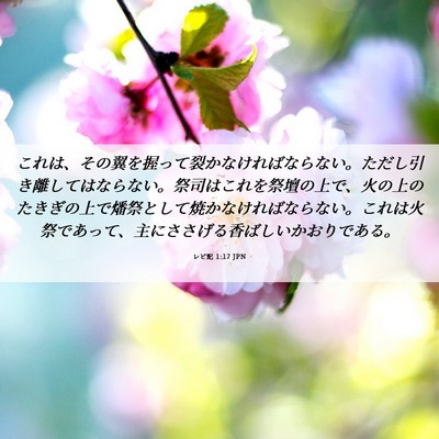 Picture 06 - レビ記 1:17 JPN - これは、その翼を握って裂かなけれ - Bible Verse Picture