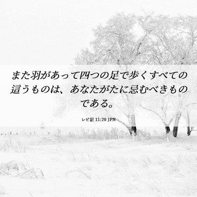 Picture 06 - レビ記 11:20 JPN - また羽があって四つの足で歩くすべ - Bible Verse Picture