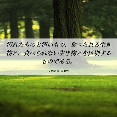 Picture 06 - レビ記 11:47 JPN - 汚れたものと清いもの、食べられる - Bible Verse Picture