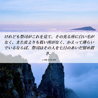 Picture 06 - レビ記 13:26 JPN - けれども祭司がこれを見て、その光 - Bible Verse Picture