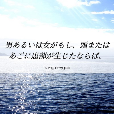 Picture 06 - レビ記 13:29 JPN - 男あるいは女がもし、頭またはあご - Bible Verse Picture