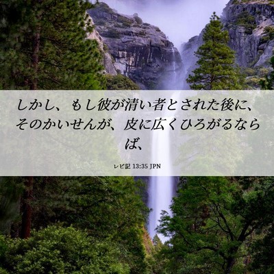 Picture 06 - レビ記 13:35 JPN - しかし、もし彼が清い者とされた後 - Bible Verse Picture