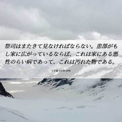 Picture 06 - レビ記 14:44 JPN - 祭司はまたきて見なければならない - Bible Verse Picture