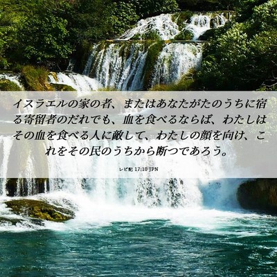 Picture 06 - レビ記 17:10 JPN - イスラエルの家の者、またはあなた - Bible Verse Picture