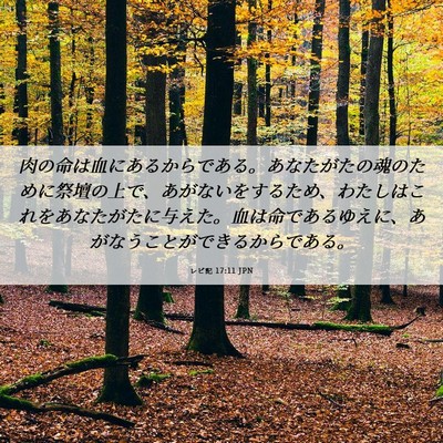 Picture 06 - レビ記 17:11 JPN - 肉の命は血にあるからである。あな - Bible Verse Picture