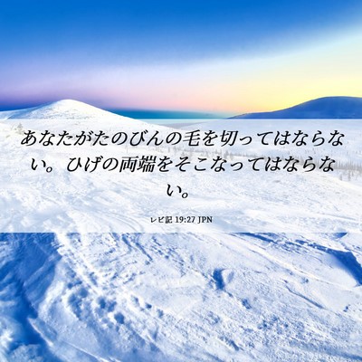 Picture 06 - レビ記 19:27 JPN - あなたがたのびんの毛を切ってはな - Bible Verse Picture