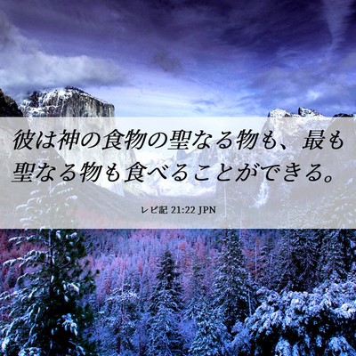 Picture 06 - レビ記 21:22 JPN - 彼は神の食物の聖なる物も、最も聖 - Bible Verse Picture