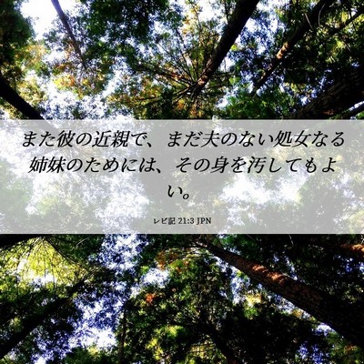 Picture 06 - レビ記 21:3 JPN - また彼の近親で、まだ夫のない処女 - Bible Verse Picture
