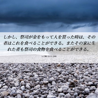 Picture 06 - レビ記 22:11 JPN - しかし、祭司が金をもって人を買っ - Bible Verse Picture
