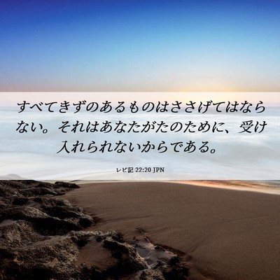 Picture 06 - レビ記 22:20 JPN - すべてきずのあるものはささげては - Bible Verse Picture