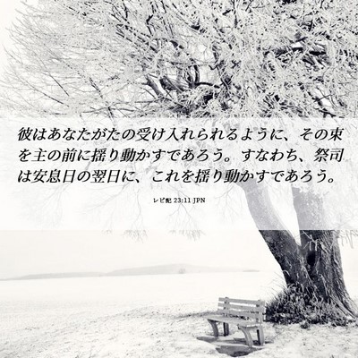 Picture 06 - レビ記 23:11 JPN - 彼はあなたがたの受け入れられるよ - Bible Verse Picture
