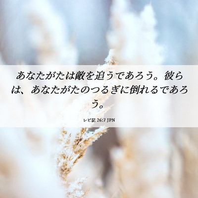 Picture 06 - レビ記 26:7 JPN - あなたがたは敵を追うであろう。彼 - Bible Verse Picture
