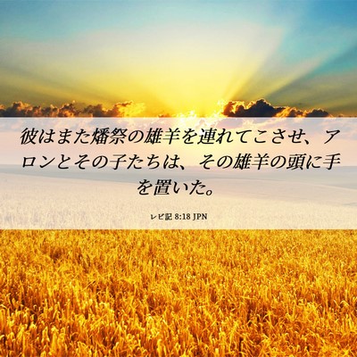 Picture 06 - レビ記 8:18 JPN - 彼はまた燔祭の雄羊を連れてこさせ - Bible Verse Picture
