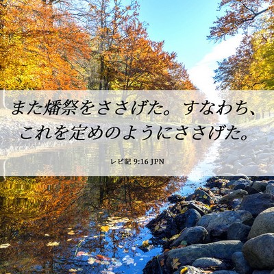 Picture 06 - レビ記 9:16 JPN - また燔祭をささげた。すなわち、こ - Bible Verse Picture