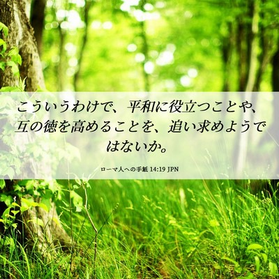 Picture 06 - ローマ人への手紙 14:19 JPN - こういうわけで、平和に役立つこと - Bible Verse Picture
