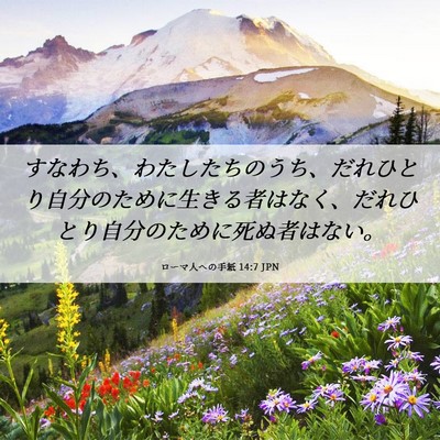 Picture 06 - ローマ人への手紙 14:7 JPN - すなわち、わたしたちのうち、だれ - Bible Verse Picture