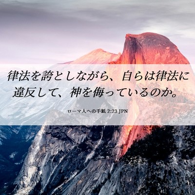 Picture 06 - ローマ人への手紙 2:23 JPN - 律法を誇としながら、自らは律法に - Bible Verse Picture
