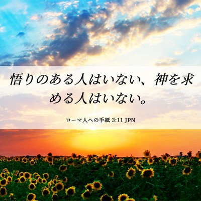 Picture 06 - ローマ人への手紙 3:11 JPN - 悟りのある人はいない、神を求める - Bible Verse Picture