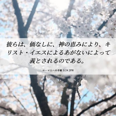 Picture 06 - ローマ人への手紙 3:24 JPN - 彼らは、価なしに、神の恵みにより - Bible Verse Picture