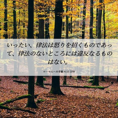 Picture 06 - ローマ人への手紙 4:15 JPN - いったい、律法は怒りを招くもので - Bible Verse Picture