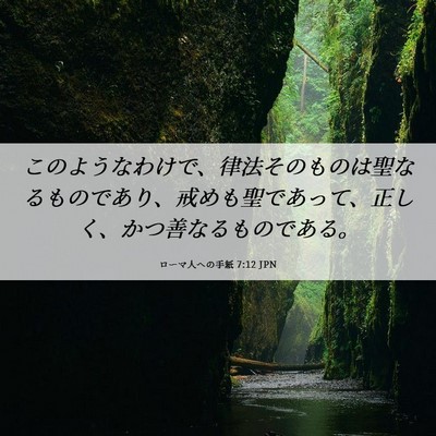 Picture 06 - ローマ人への手紙 7:12 JPN - このようなわけで、律法そのものは - Bible Verse Picture