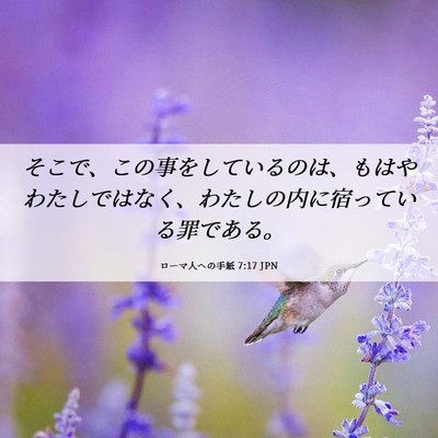 Picture 06 - ローマ人への手紙 7:17 JPN - そこで、この事をしているのは、も - Bible Verse Picture