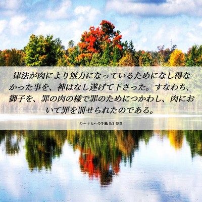 Picture 06 - ローマ人への手紙 8:3 JPN - 律法が肉により無力になっているた - Bible Verse Picture