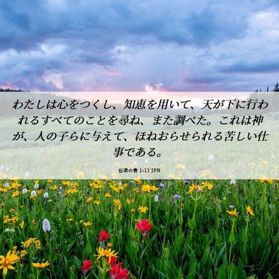 Picture 06 - 伝道の書 1:13 JPN - わたしは心をつくし、知恵を用いて - Bible Verse Picture