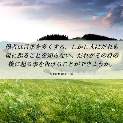Picture 06 - 伝道の書 10:14 JPN - 愚者は言葉を多くする、しかし人は - Bible Verse Picture