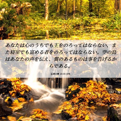 Picture 06 - 伝道の書 10:20 JPN - あなたは心のうちでも王をのろって - Bible Verse Picture