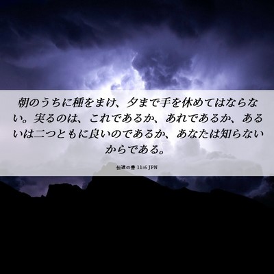 Picture 06 - 伝道の書 11:6 JPN - 朝のうちに種をまけ、夕まで手を休 - Bible Verse Picture