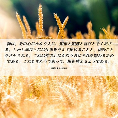 Picture 06 - 伝道の書 2:26 JPN - 神は、その心にかなう人に、知恵と - Bible Verse Picture