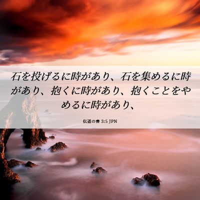 Picture 06 - 伝道の書 3:5 JPN - 石を投げるに時があり、石を集める - Bible Verse Picture
