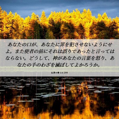 Picture 06 - 伝道の書 5:6 JPN - あなたの口が、あなたに罪を犯させ - Bible Verse Picture
