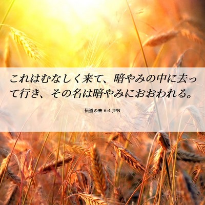 Picture 06 - 伝道の書 6:4 JPN - これはむなしく来て、暗やみの中に - Bible Verse Picture