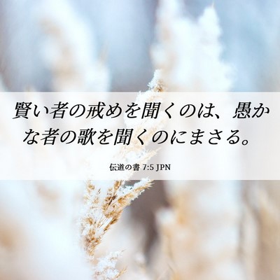 Picture 06 - 伝道の書 7:5 JPN - 賢い者の戒めを聞くのは、愚かな者 - Bible Verse Picture