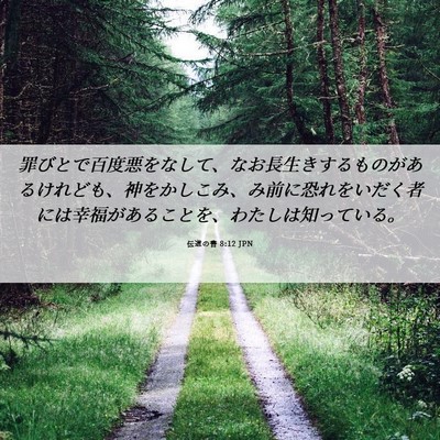Picture 06 - 伝道の書 8:12 JPN - 罪びとで百度悪をなして、なお長生 - Bible Verse Picture