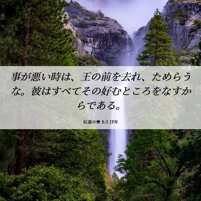Picture 06 - 伝道の書 8:3 JPN - 事が悪い時は、王の前を去れ、ため - Bible Verse Picture