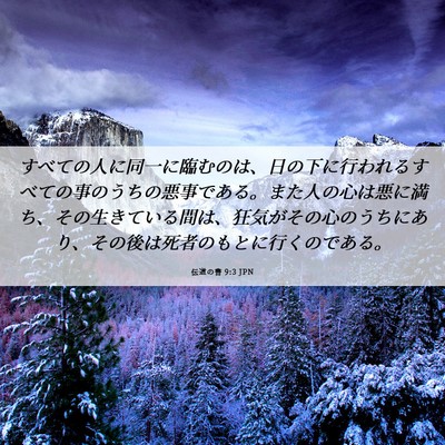 Picture 06 - 伝道の書 9:3 JPN - すべての人に同一に臨むのは、日の - Bible Verse Picture
