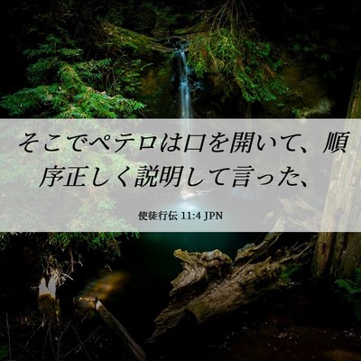Picture 06 - 使徒行伝 11:4 JPN - そこでペテロは口を開いて、順序正 - Bible Verse Picture