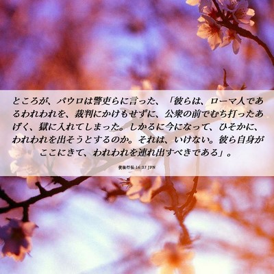 Picture 06 - 使徒行伝 16:37 JPN - ところが、パウロは警吏らに言った - Bible Verse Picture