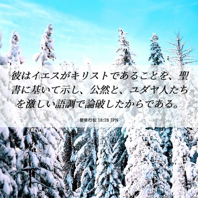 Picture 06 - 使徒行伝 18:28 JPN - 彼はイエスがキリストであることを - Bible Verse Picture