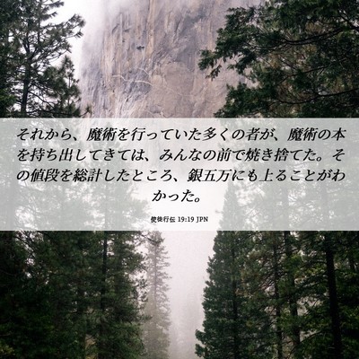 Picture 06 - 使徒行伝 19:19 JPN - それから、魔術を行っていた多くの - Bible Verse Picture