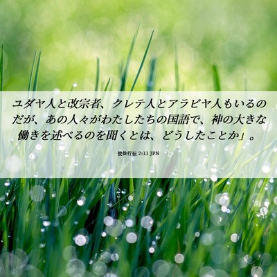 Picture 06 - 使徒行伝 2:11 JPN - ユダヤ人と改宗者、クレテ人とアラ - Bible Verse Picture